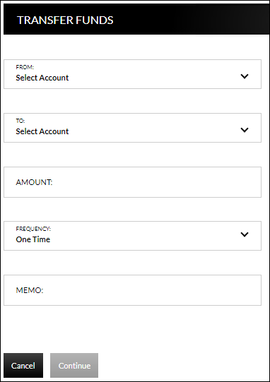 New transfer funds form